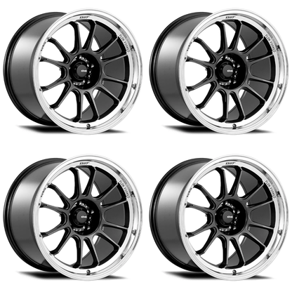 (set of 4) Konig Hypergram Metallic Carbon W/ Machined Lip | 18x11" +15mm | 5x114.3mm Wheel
