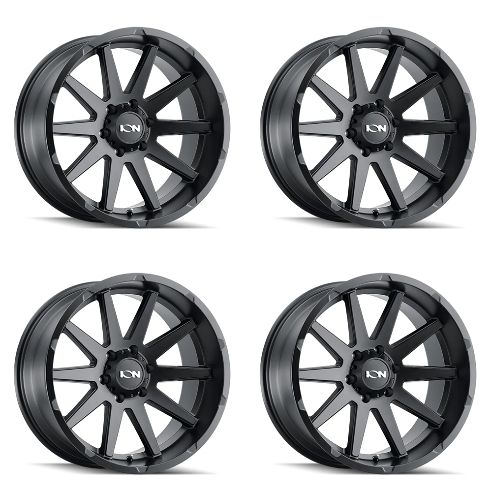 (set of 4) ION Wheels Type 143 Matte Black | 18x9" +25mm | 6x135mm Wheels