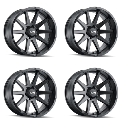 (set of 4) ION Wheels Type 143 Matte Black | 18x9" +25mm | 6x135mm Wheels