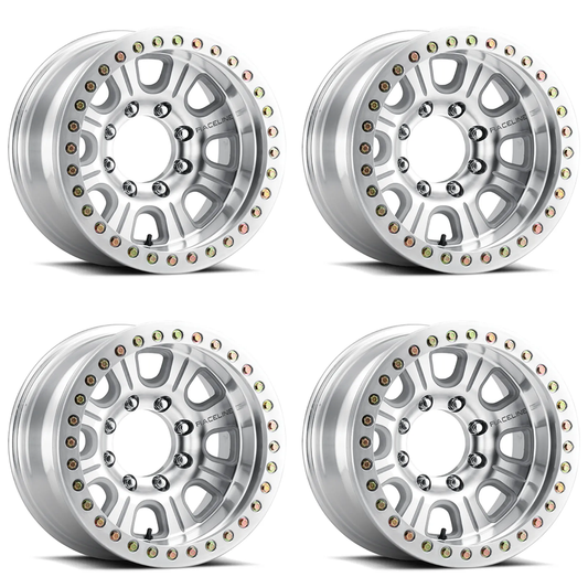 (set of 4) Raceline RT233 Monster Machined Beadlock | 17x9.5" -32mm | 5x114.3mm Wheel