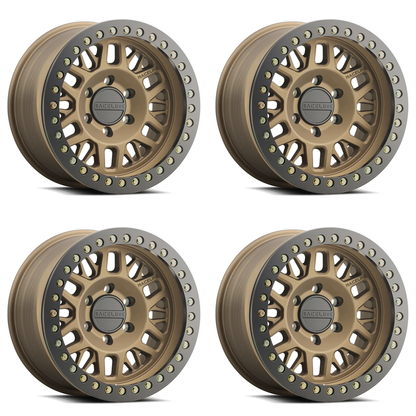 (set of 4) Raceline RT951 Ryno Bronze & Black Ring Beadlock | 17x9" -38mm | 5x127mm Wheel