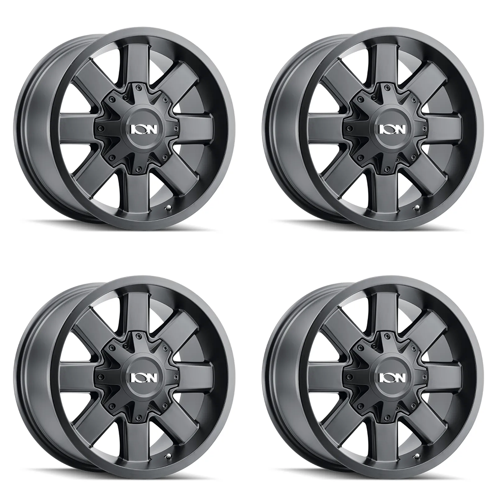 (set of 4) ION Wheels Type 141 Satin Black | 18x9" +18mm | 8x180mm Wheels
