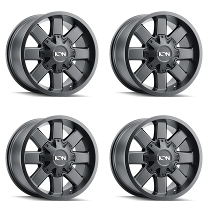(set of 4) ION Wheels Type 141 Satin Black | 18x9" +18mm | 8x180mm Wheels