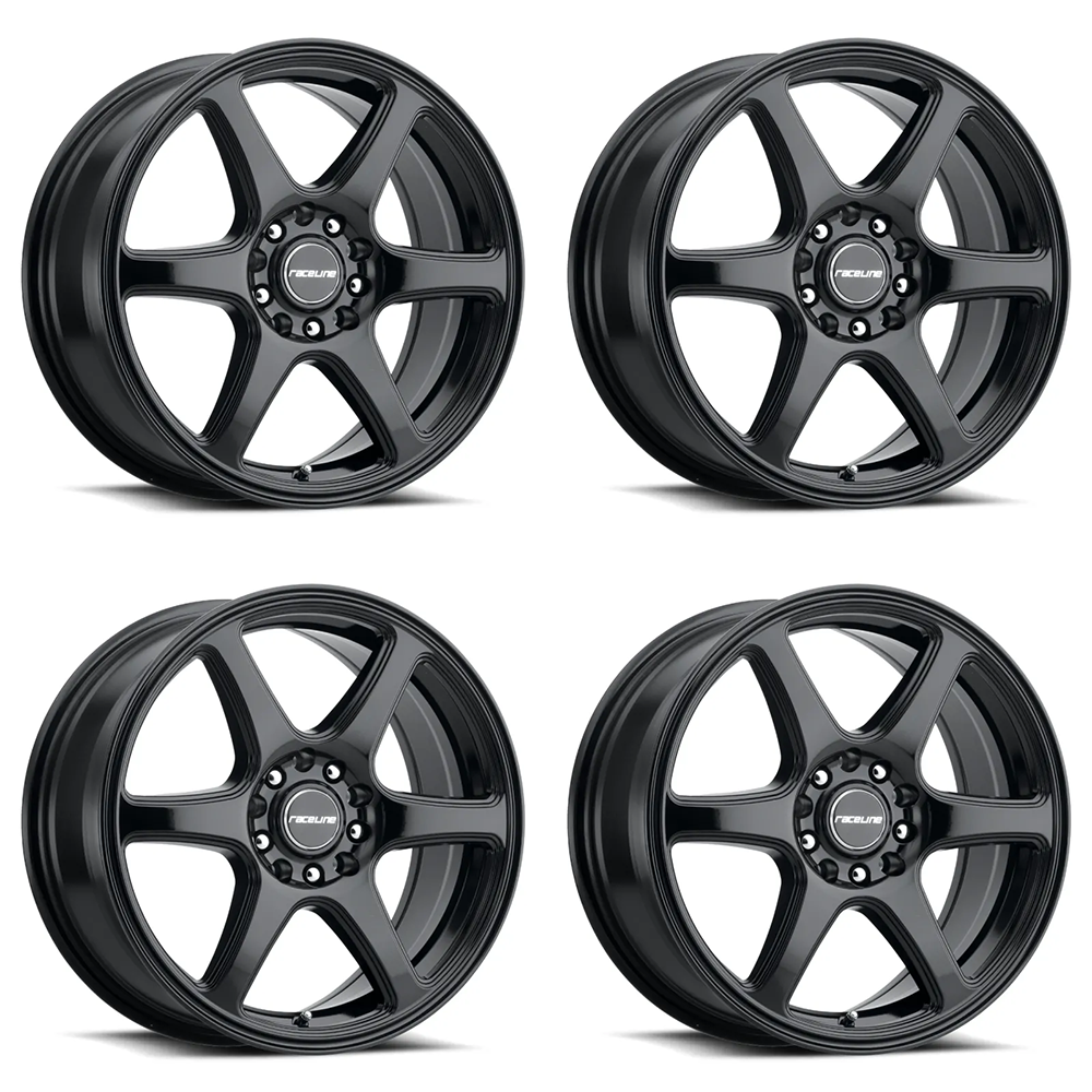 (set of 4) Raceline 146 Matrix Gloss Black | 17x7.5" +40mm | 5x100/5x114.3mm Wheel
