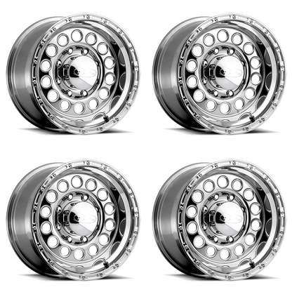 (set of 4) Raceline 887 Rock Crusher Polished | 15x8" -32mm | 5x114.3mm Wheel