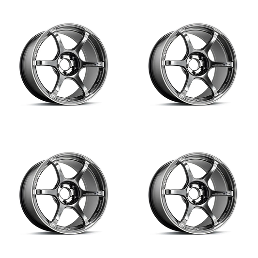 (set of 4) Advan RG-4 Racing Hyper Black/Ring | 18x10.5" +15mm | 5x114.3mm Wheel