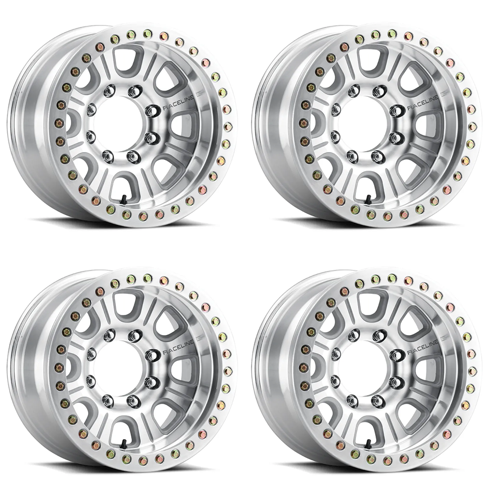(set of 4) Raceline RT233 Monster Machined Beadlock | 17x9.5" -19mm | 6x139.7mm Wheel