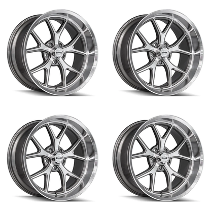 (set of 4) Ridler Wheels 661 Gloss Grey w/ Diamond Cut | 18x9.5" +0mm | 5x127mm Wheels