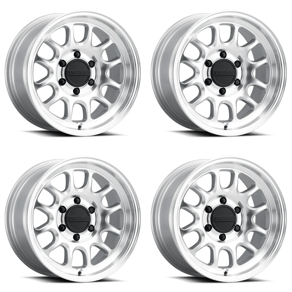 (set of 4) Raceline 958 Rogue Machined | 17x8.5" +25mm | 6x139.7mm Wheel
