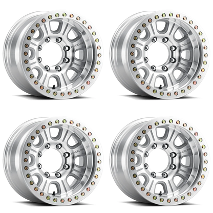 (set of 4) Raceline RT233 Monster Machined Beadlock | 17x9.5" -32mm | 6x135mm Wheel