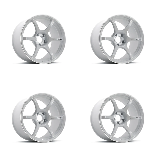 (set of 4) Advan RG-4 Racing White Metallic/Ring | 18x10.5" +15mm | 5x114.3mm Wheel