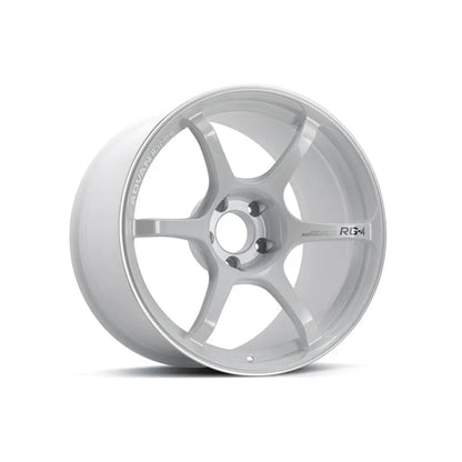Advan RG-4 Racing White Metallic/Ring | 18x10.5" +15mm | 5x114.3mm Wheel
