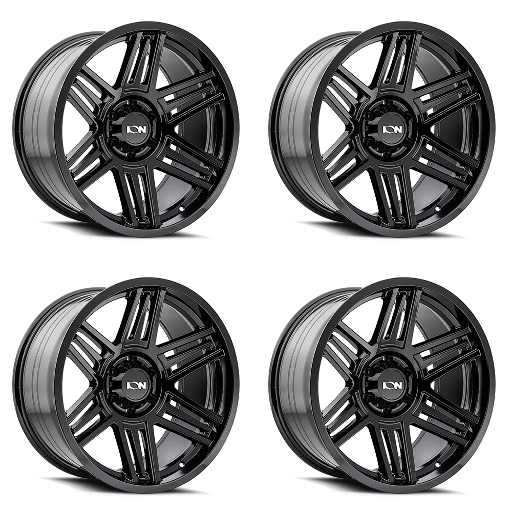 (set of 4) ION Wheels Type 147 Gloss Black | 17x9" +0mm | 8x170mm Wheels