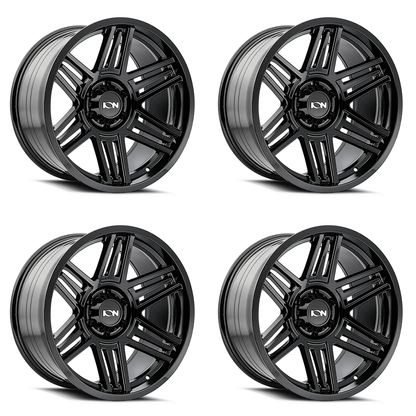 (set of 4) ION Wheels Type 147 Gloss Black | 17x9" +0mm | 8x170mm Wheels