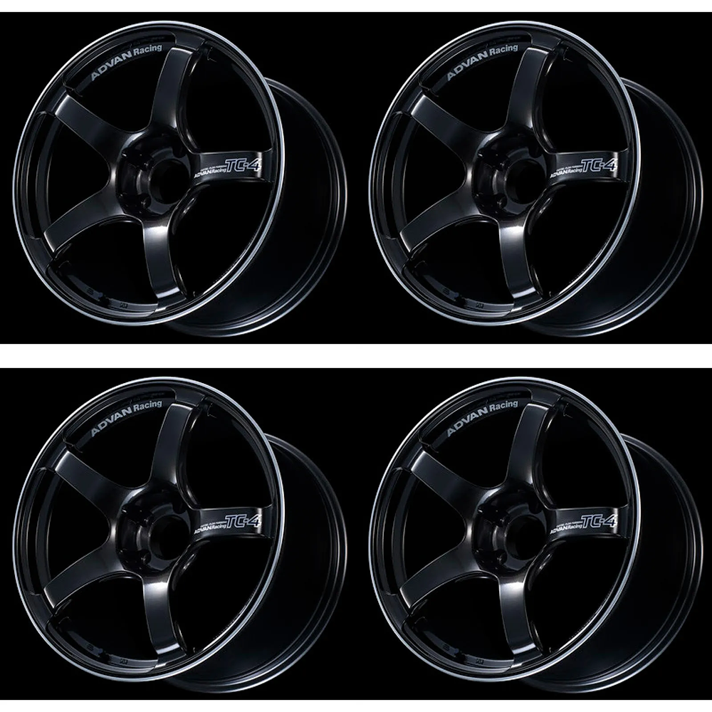 (set of 4) Advan TC4 Black Gunmetallic/Ring | 17x9" +63mm | 5x114.3mm Wheel