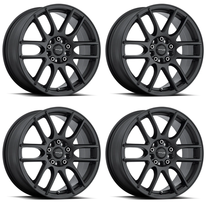 (set of 4) Raceline 141 Mystique Satin Black | 18x7.5" +42mm | 5x100/5x114.3mm Wheel