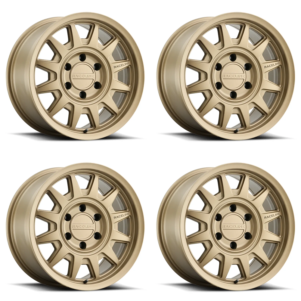 (set of 4) Raceline 952 Aero Bronze | 17x8.5" +18mm | 6x139.7mm Wheel