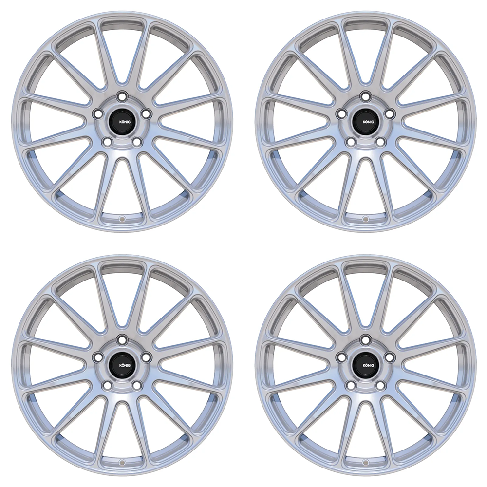 (set of 4) Konig Aeris Steel Silver | 17x8" +42mm | 5x112mm Wheel