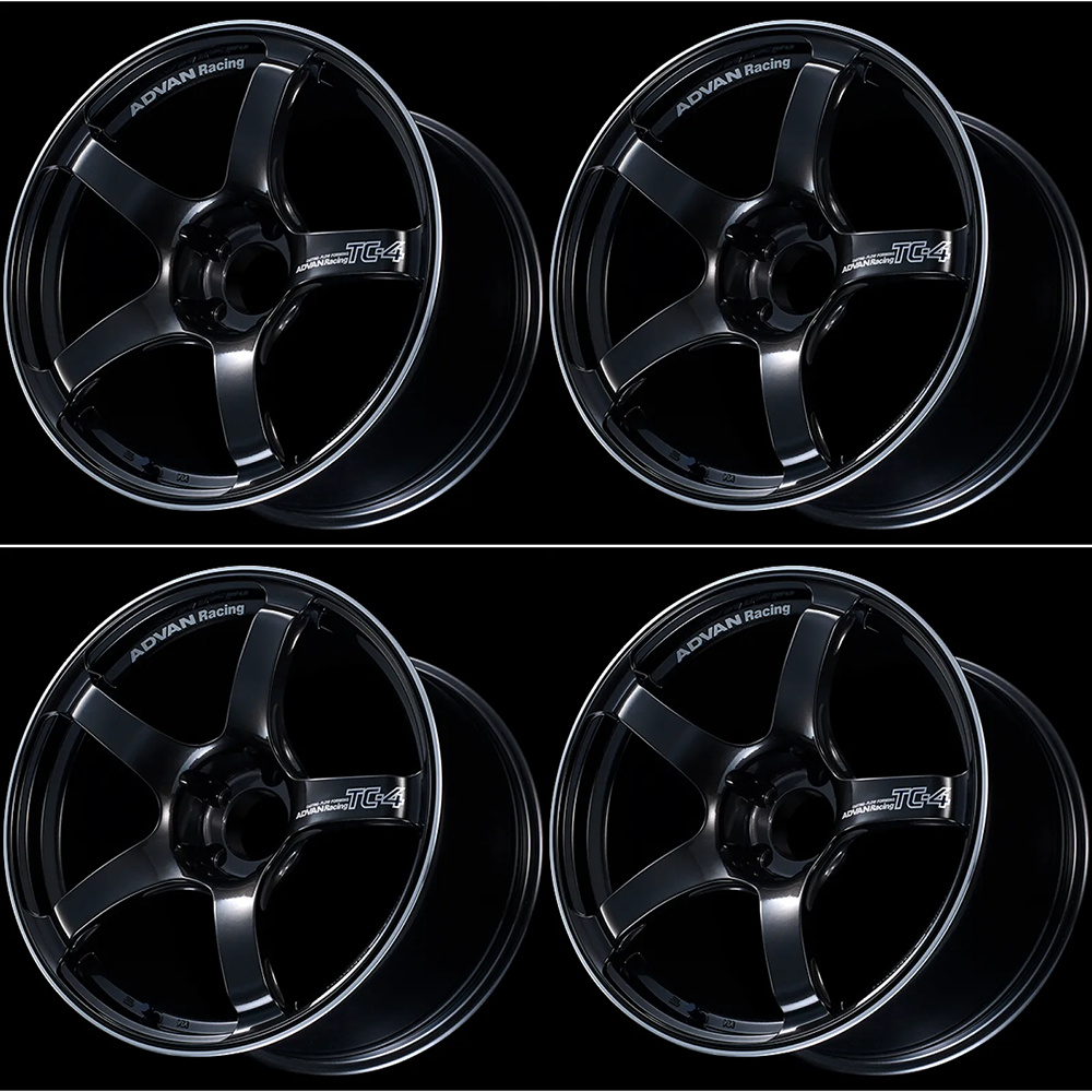 (set of 4) Advan TC4 Black Gunmetallic/Ring | 17x9.5" +50mm | 5x114.3mm Wheel