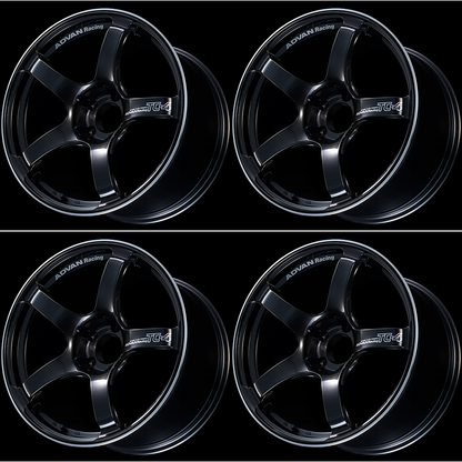 (set of 4) Advan TC4 Black Gunmetallic/Ring | 17x9.5" +50mm | 5x114.3mm Wheel