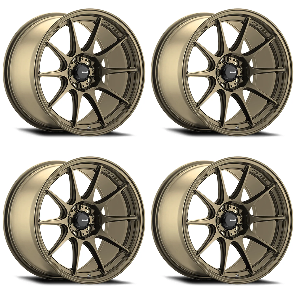 (set of 4) Konig Dekagram Gloss Bronze | 17x9" +40mm | 5x100mm Wheel