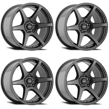 (set of 4) Konig Tandem Gloss Graphite | 17x8" +45mm | 5x114.3mm Wheel