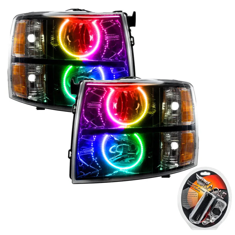 Oracle 07-13 Chevy Silverado SMD HL - Black - Round Style - ColorSHIFT | 1500/2500/3500 (7105-330)