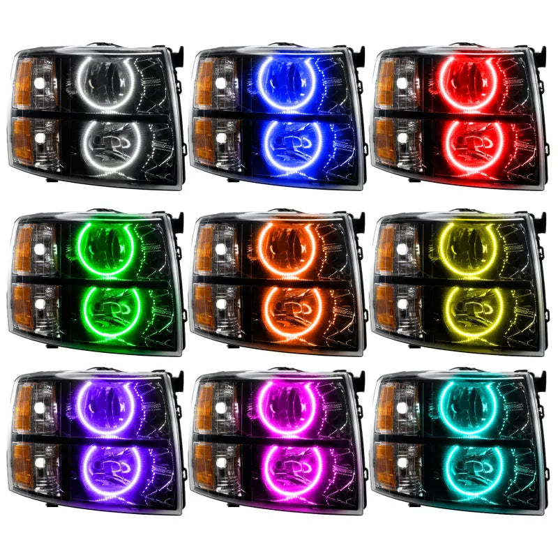Oracle 07-13 Chevy Silverado SMD HL - Black - Round Style - ColorSHIFT | 1500/2500/3500 (7105-330)