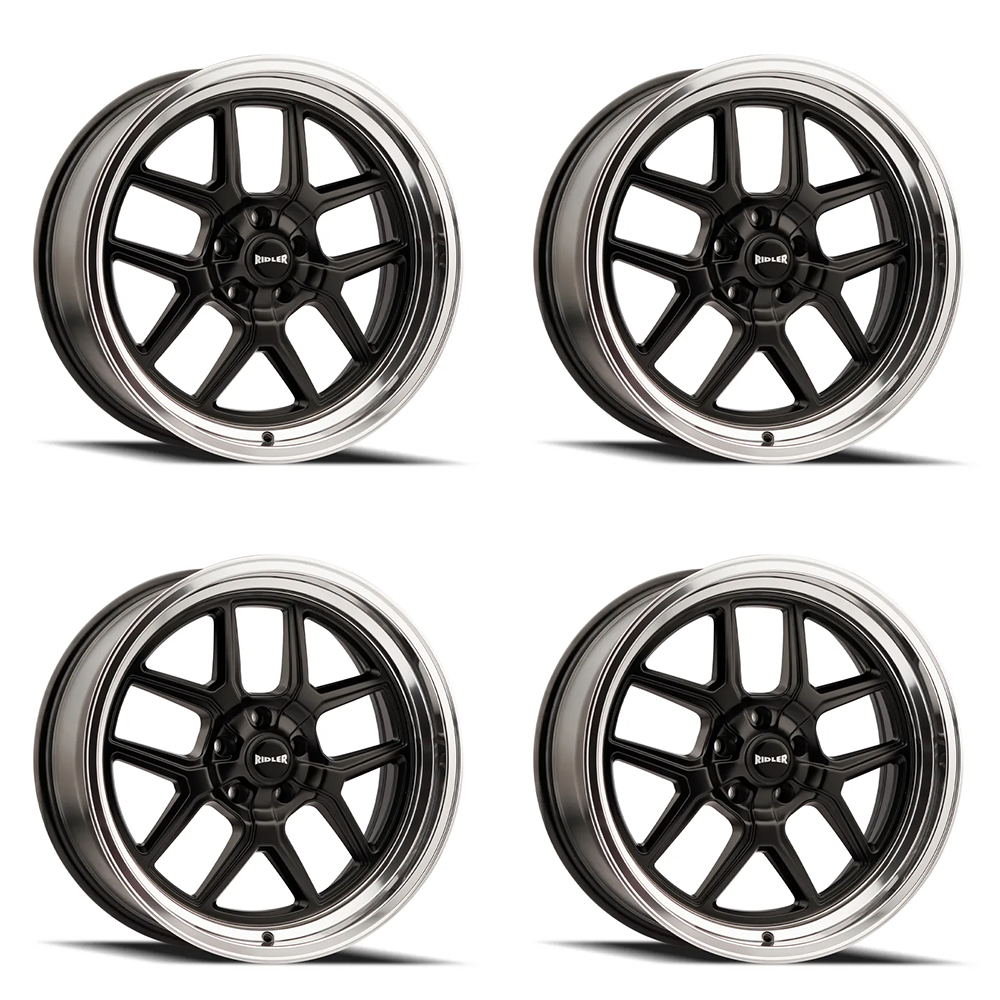 (set of 4) Ridler Wheels 610 Matte Black Polished | 20x10" +0mm | 5x120.65mm Wheels
