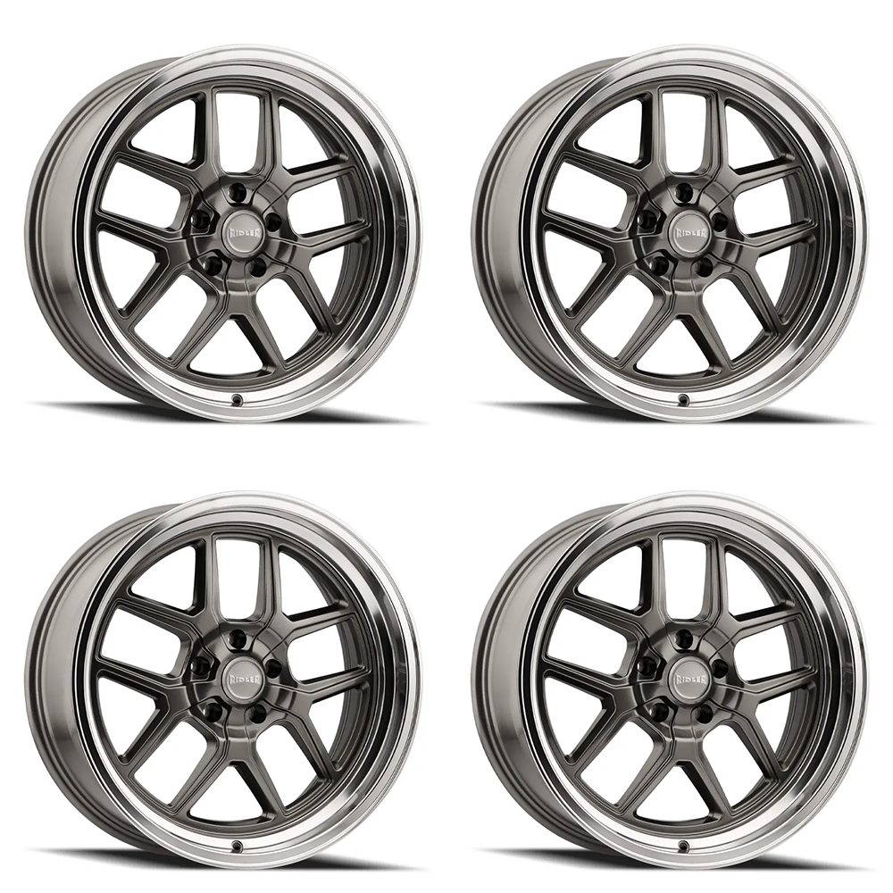 (set of 4) Ridler Wheels 610 Gloss Grey Polished | 20x8.5" +0mm | 5x120.65mm Wheels
