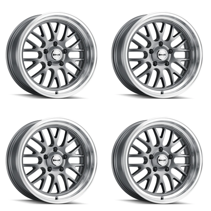 (set of 4) Ridler Wheels 607 Gloss Grey Machined | 20x8.5" +0mm | 5x120.65mm Wheels