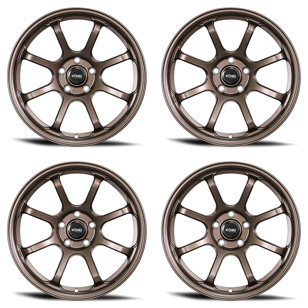 (set of 4) Konig F6SX Race Bronze | 18x10" +40mm | 5x120mm Wheel