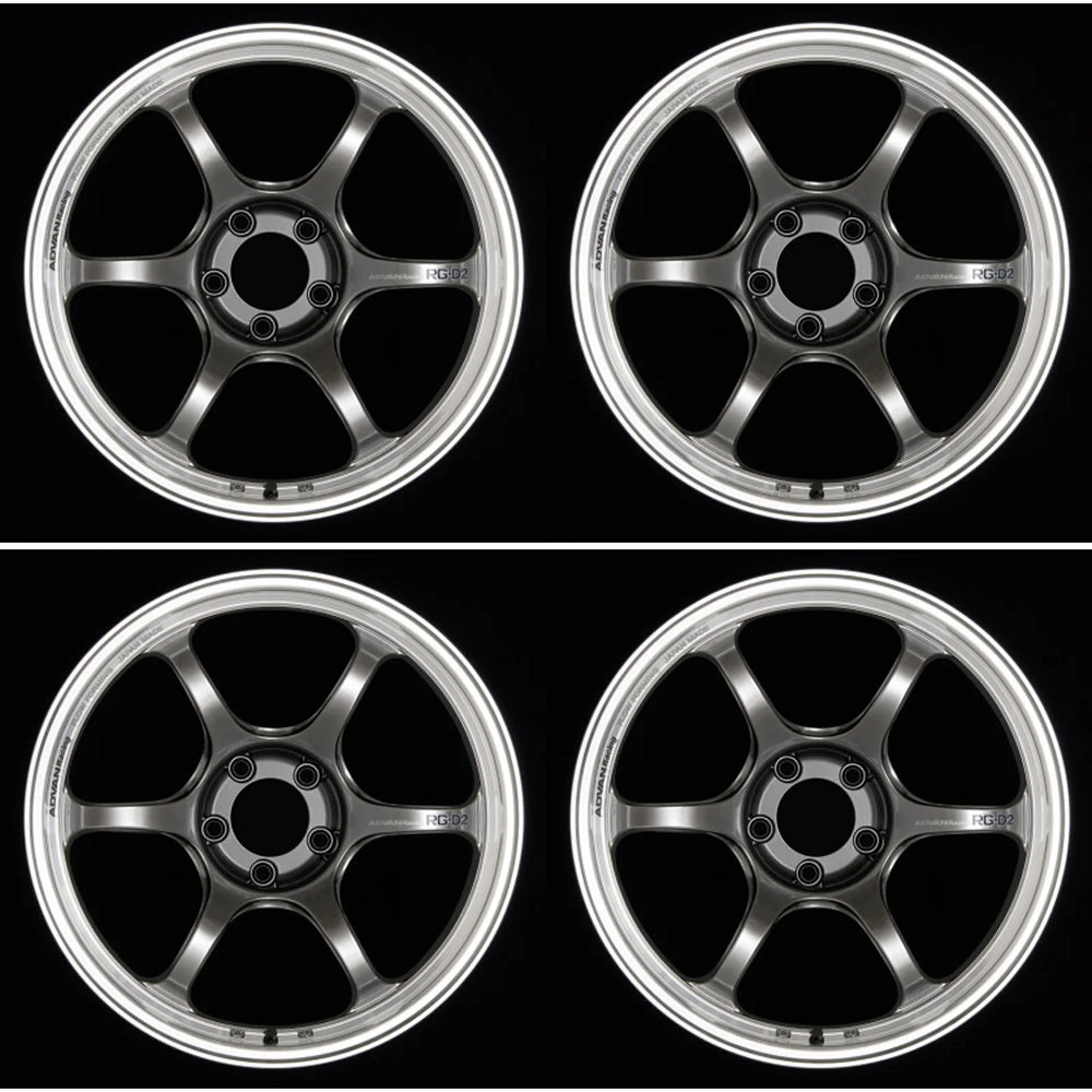 (set of 4) Advan RG-D2 Machining/Racing Hyper Black | 18x9" +0mm | 6x139.7mm Wheel
