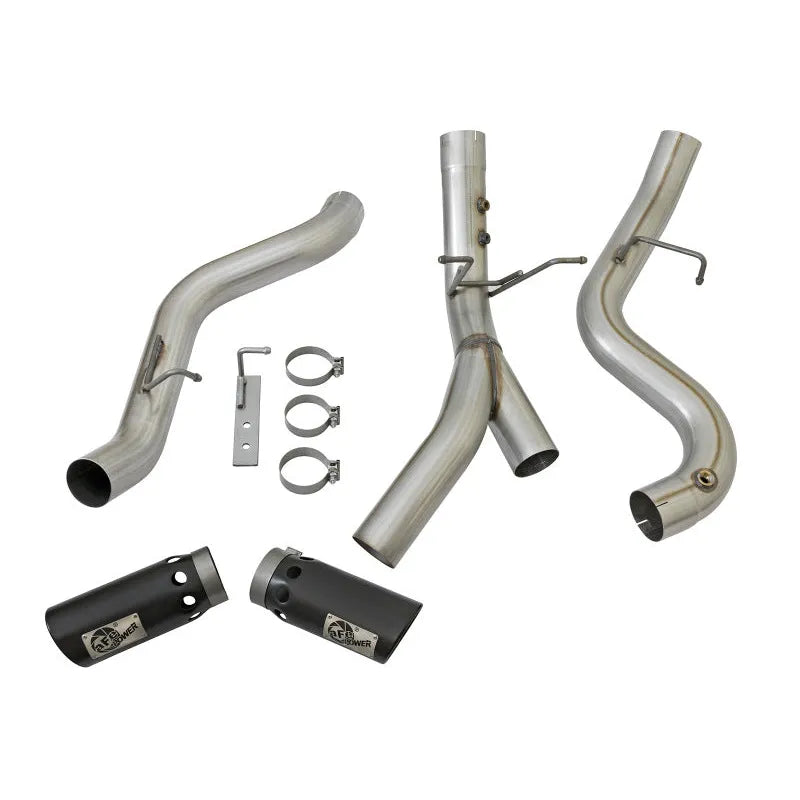 aFe Large Bore-HD 4in SS DPF-Back Exhaust | GM Duramax 15-19 (49-44086-B)