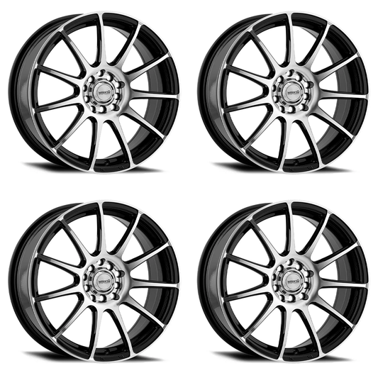 (set of 4) Konig Maxxim Champ Machined Face / Gloss Black | 17x7" +40mm | 10x110/115mm Wheel
