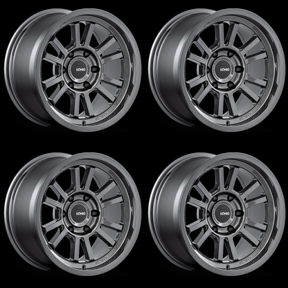 (set of 4) Konig HT1 Gloss Anthracite | 18x9" +0mm | 6x139.7mm Wheel