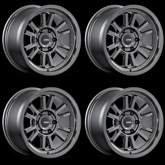 (set of 4) Konig HT1 Gloss Anthracite | 18x9" +0mm | 6x139.7mm Wheel