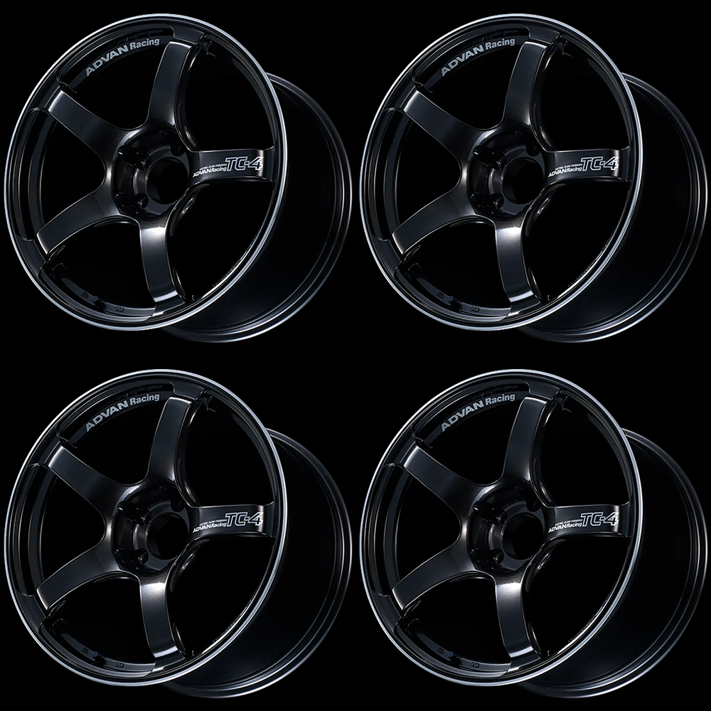 (set of 4) Advan TC4 Racing Black Gunmetallic/Ring | 18x9" +53mm | 5x120mm Wheel