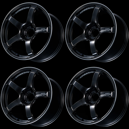 (set of 4) Advan TC4 Racing Black Gunmetallic/Ring | 18x9" +53mm | 5x120mm Wheel