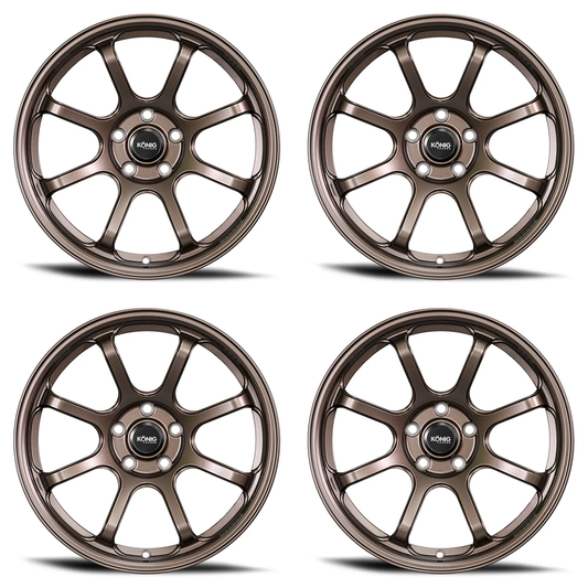 (set of 4) Konig F6SX Race Bronze | 17x10" +45mm | 5x114.3mm Wheel