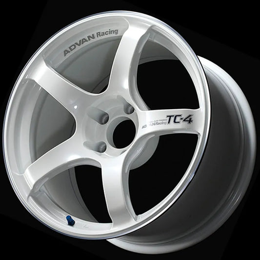Advan TC4 Racing White Metallic/Ring | 18x9.5" +45mm | 5x114.3mm Wheel