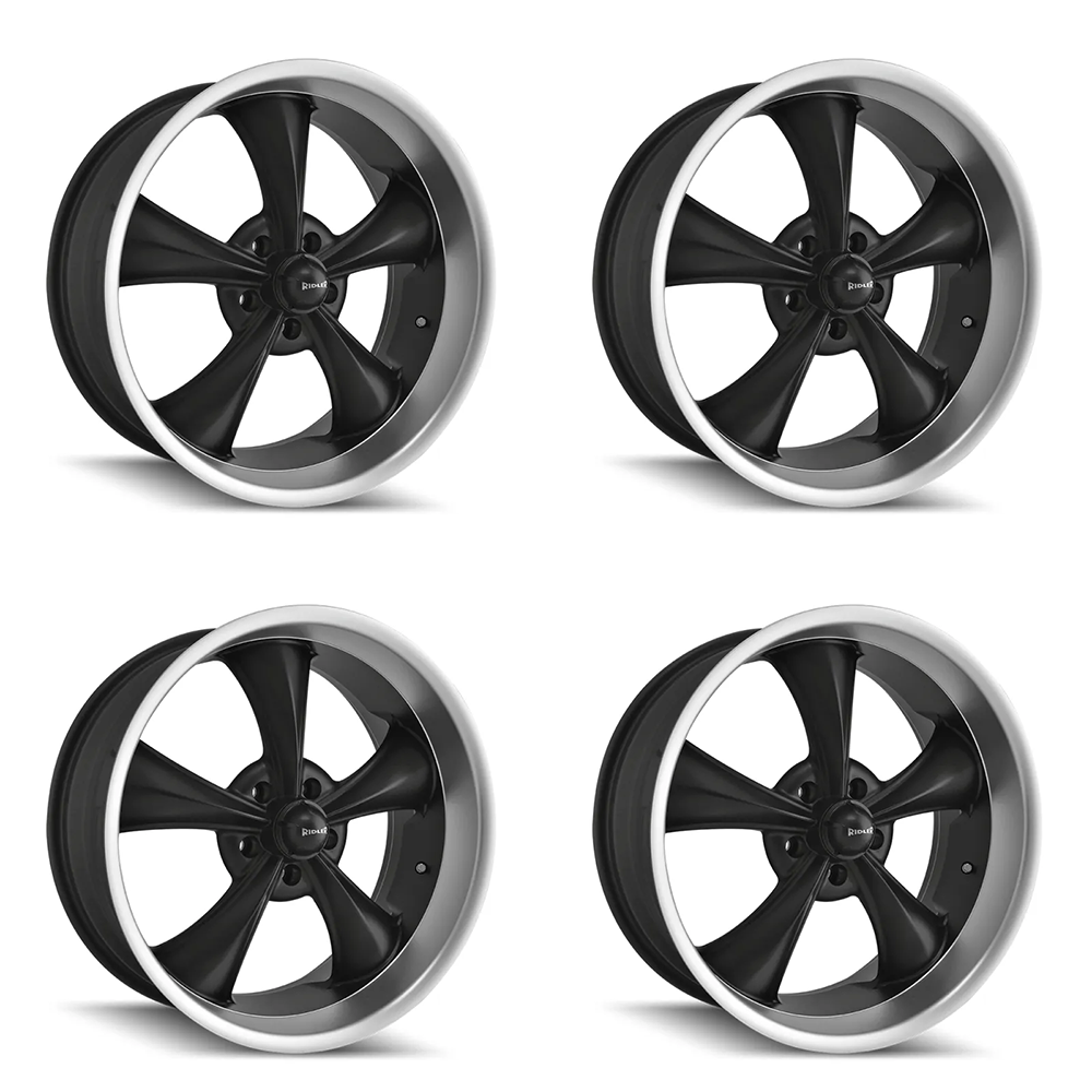(set of 4) Ridler Wheels 695 Matte Black Machined | 18x8" +0mm | 5x120.65mm Wheels