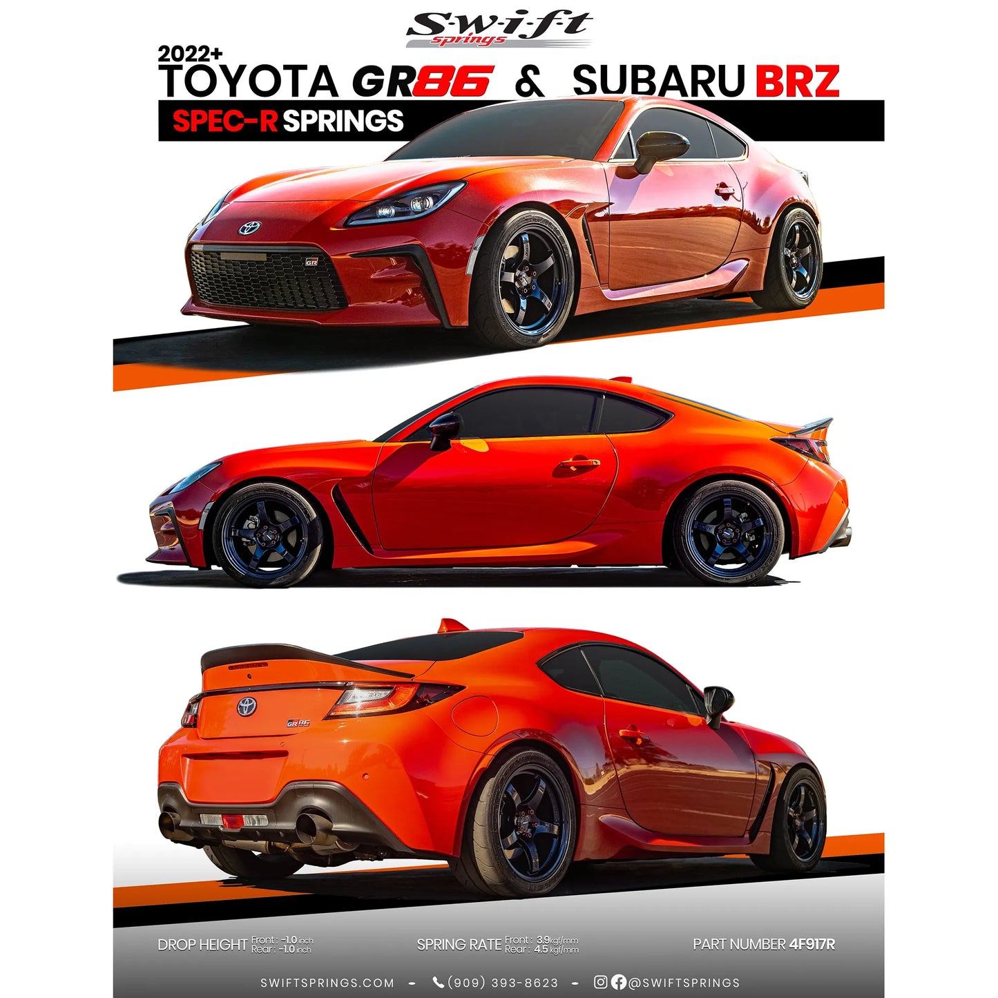 Swift Spec-R Lowering Springs for 2022+ Subaru BRZ (ZD8)