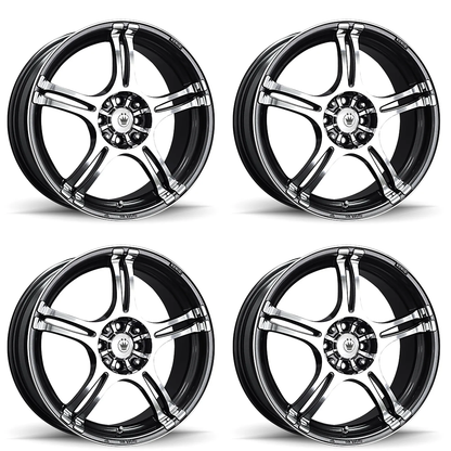 (set of 4) Konig Incident Graphite | 14x6" +38mm | 8x100/108mm Wheel