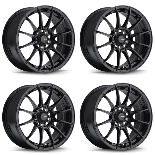 (set of 4) Konig Dial In Gloss Black | 15x7" +35mm | 4x100mm Wheel