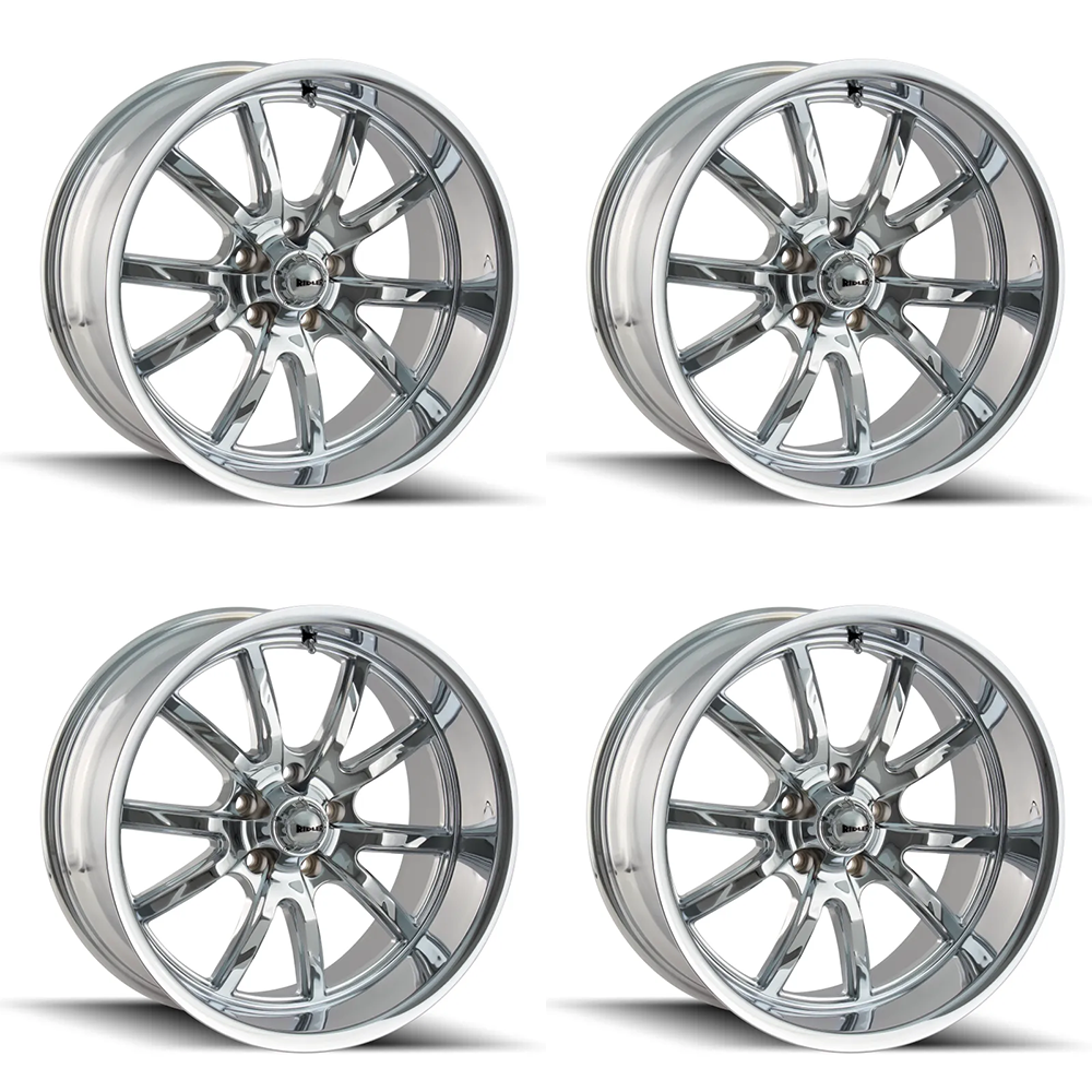 (set of 4) Ridler Wheels 650 Chrome | 17x7" +0mm | 5x114.3mm Wheels