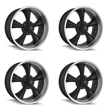 (set of 4) Ridler Wheels 695 Matte Black Machined | 17x7" +0mm | 5x114.3mm Wheels