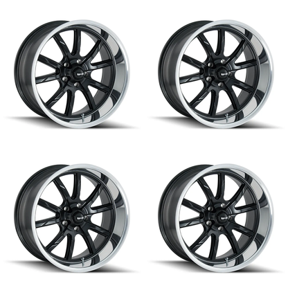 (set of 4) Ridler Wheels 650 Matte Black Polished | 18x8" +0mm | 5x114.3mm Wheels