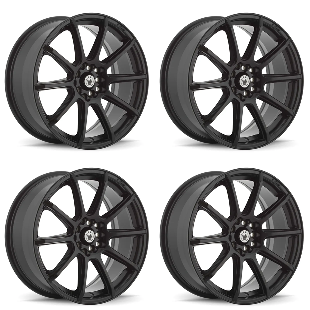 (set of 4) Konig Control Matte Black | 15x6.5" +40mm | 4x100mm Wheel