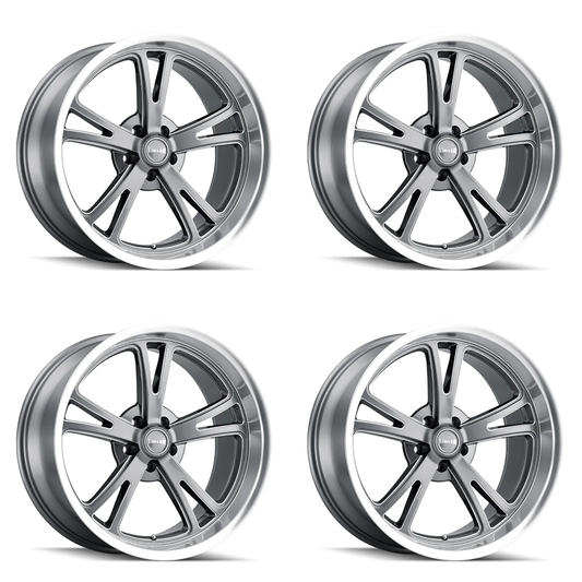 (set of 4) Ridler Wheels 606 Gloss Grey Machined | 18x8" +0mm | 5x120.65mm Wheels